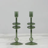 Emerald Glass Candlestick