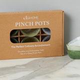 Green Tones Glass Pinch Pots