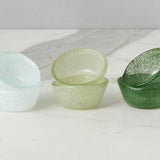 Green Tones Glass Pinch Pots