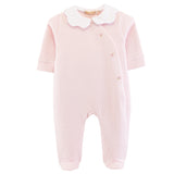 Rose Buds Pima Jacquard Emb. Footie