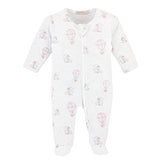 dreamy air balloons pink printed zipped footie