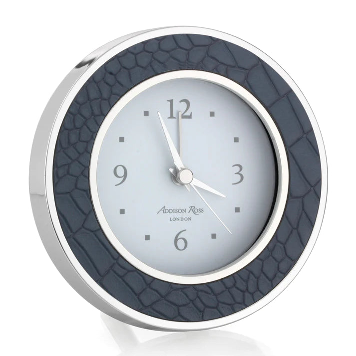 Blue Croc Silver Alarm Clock