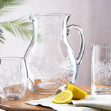 Fleur Etched Glass Tumbler