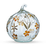 Glass Floral Pumpkin Decor