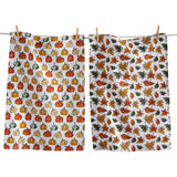 Pumpkin And Leaves Dishtowel S/2