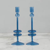 Sapphire Glass Candlestick