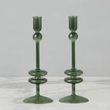 Emerald Glass Candlestick