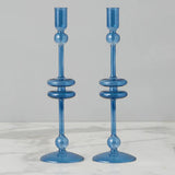 Sapphire Glass Candlestick