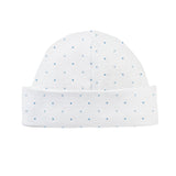 Blue Dots Printed Pima Round Hat