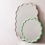 Grey Scalloped Mirror