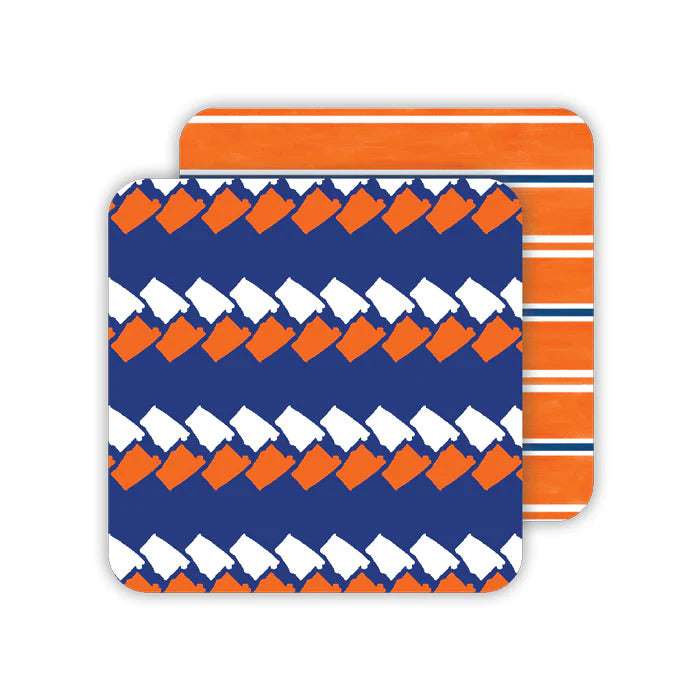 Auburn Stripe Paper Square Coasters
