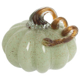 Seafoam & Gold Speckled Glass Pumpkin Sm