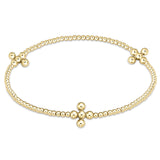 Signature Cross Gold Pattern Charm Classic Gold 2mm Bracelet