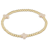 Extends Signature Cross 3mm Gold Bracelet Off White