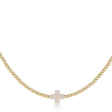 17" Choker Beaded Signature Cross 2mm Gold Off-White
