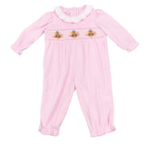 Turkey Pink Knit Stripe Footie - No Feet