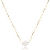 16" Necklace Gold Signature Cross Small Off-White