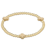 Signature Cross Gold 3mm Bead Bracelet