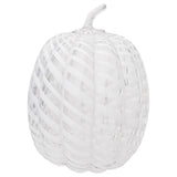 White Swirl Glass Pumpkin Lg