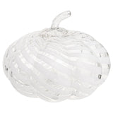 White Swirl Glass Pumpkin Sm