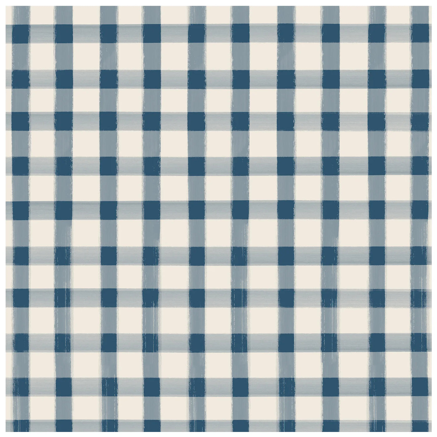 Navy Painted Check Beverage Napkins