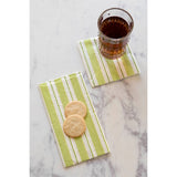 Green Awning Stripe Beverage Napkin