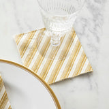 Gold Peppermint Stripe Beverage Napkin