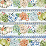 Fall Hydrangea Stripes Lunch Napkin