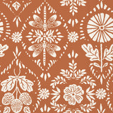 Floral Ornament Orange Lunch Napkin