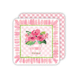 Pink Flowers Square Coaster