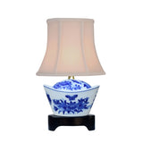 Blue & White Ingots Tin Lamp