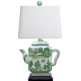 Green Chinoiserie Teapot Lamp