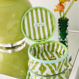 Petite Frond Green Round Jewelry Case