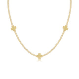 17" Choker Beaded Signature Cross 2mm Gold