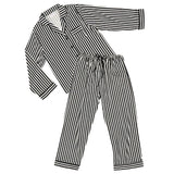 Black & White LS Stripe PJ Set