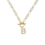 Toggle Initial Necklace In Gold