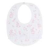 Pink Bunny Toile Bib