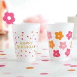 Flowers Multi Frosted Cups