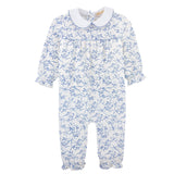 Blue Romantic Toile Printed Pima Playsuit