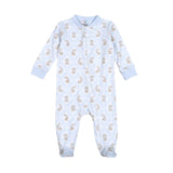 Blue Easter Bunnies Zipper Footie