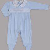 Renzi Blue Smocked Footie