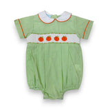 Pumpkin Green Check Boy Bubble