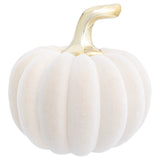 Cream Flocked Pumpkin