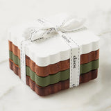 Vineyard Colors Scalloped Wood Coasters, Square S/4