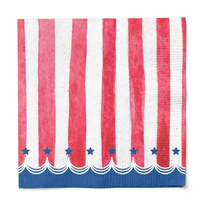 Red, Striped & Blue Lunch Napkin