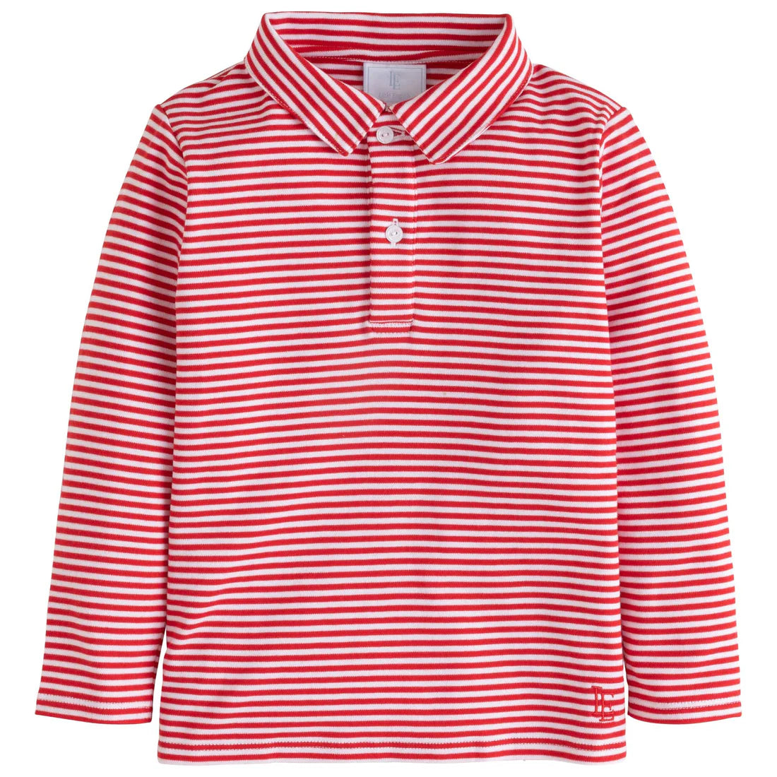 Long Sleeve Red Striped Polo