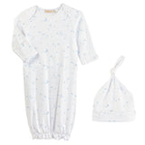 whisper of stars blue gown and hat set