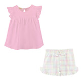 gingham sunshine tee and short set