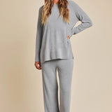 CCUL Crewneck with High Slits Moonbeam