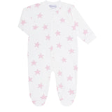 Pink Stars Zipper Footie